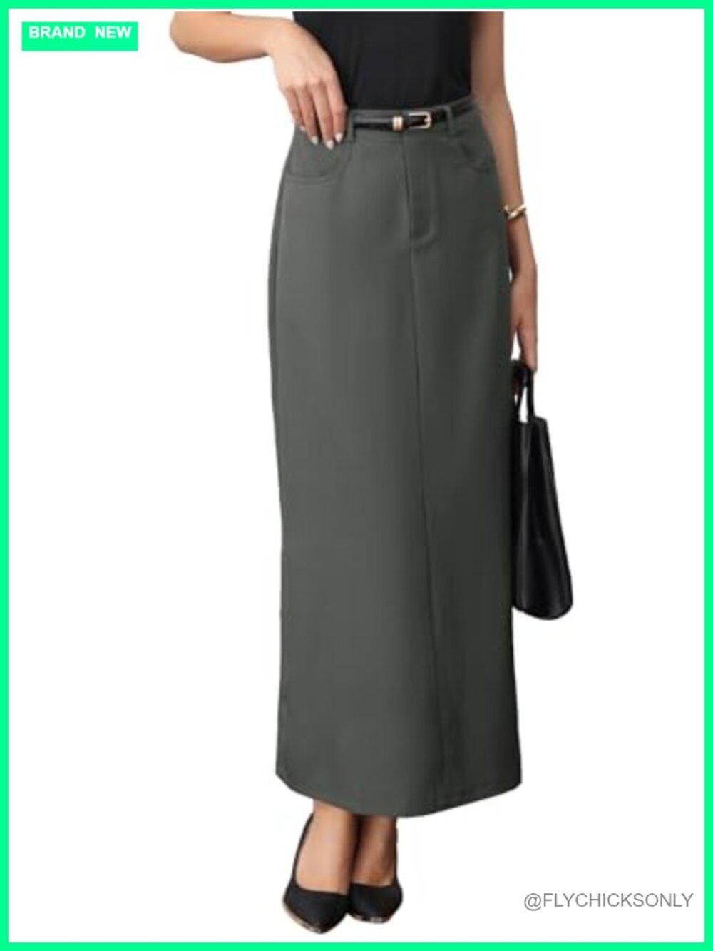 High Waist Maxi Pencil Skirt Work Office Long Skirt